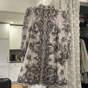 Zimmermann lace pattern mini dress